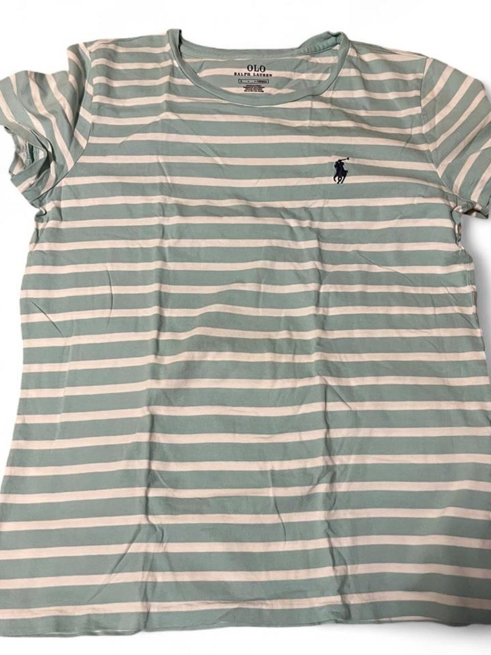 Ralph Lauren Mint Green & White Striped Tee